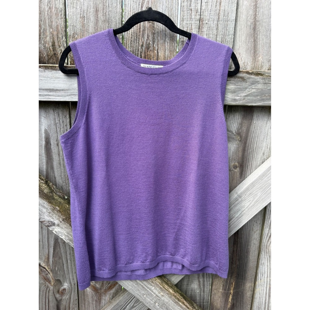 Pendleton Purple Merino Wool Sleeveless Crew Neck Sweater Vest Womens XL